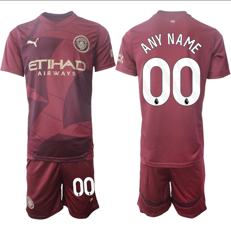 Men 2024-2025 Club Manchester City away red customized Soccer Jersey